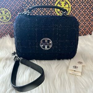 NWT Tory Burch Willa Tweed Mini Top Bag